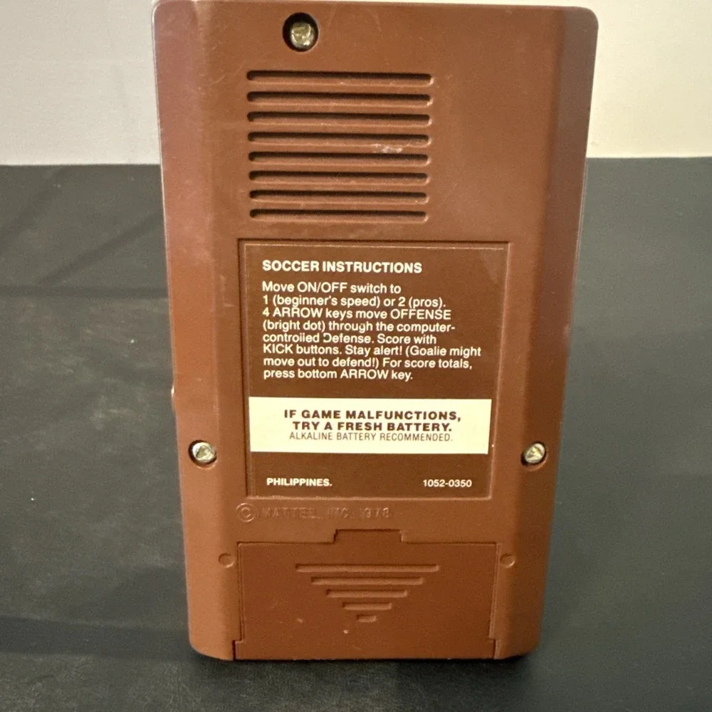 Vintage 1978 Mattel Handheld Electronic Soccer Game( It Works) W/Sound
